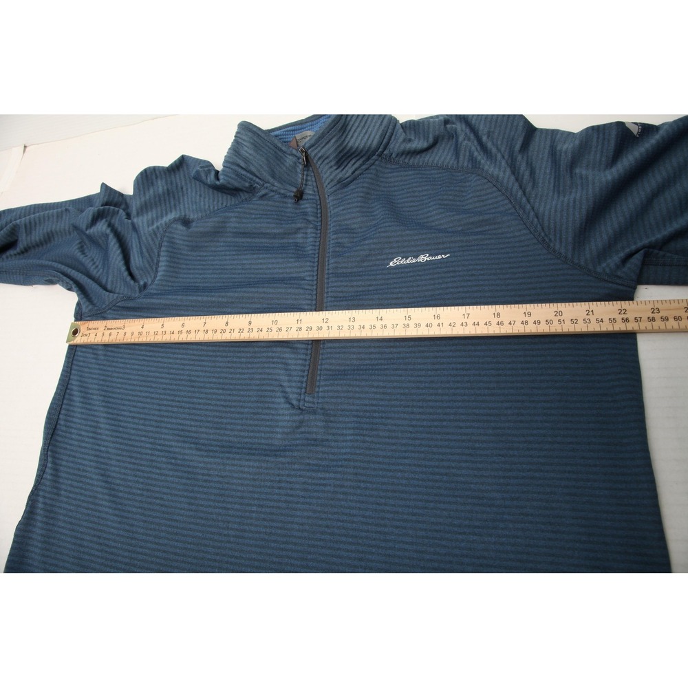 Eddie Bauer Sweater Mens Large Blue First Ascent Quarter Zip Pullover Thumbholes - Picture 9 of 13